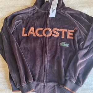 Lacoste top sweat suit brown medium